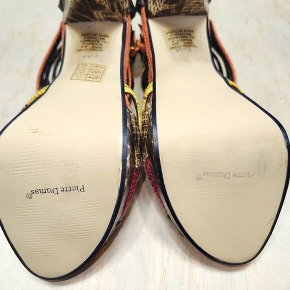 Pierre Dumas Multi-Color Heeled Shoe Women's Size 7.5 M - Picture 6 of 11
